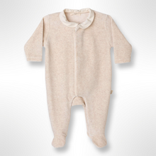 Load image into Gallery viewer, BabyGi Angel Wings Velour Sleepsuit - Beige