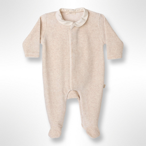 BabyGi Angel Wings Velour Sleepsuit - Beige