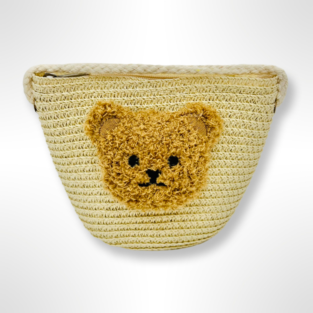 Over The Shoulder Teddy Head Bag - Beige