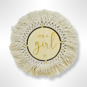 Macrame It's a Boy/It's a Girl Plaque