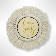 Load image into Gallery viewer, Macrame It&#39;s a Boy/It&#39;s a Girl Plaque