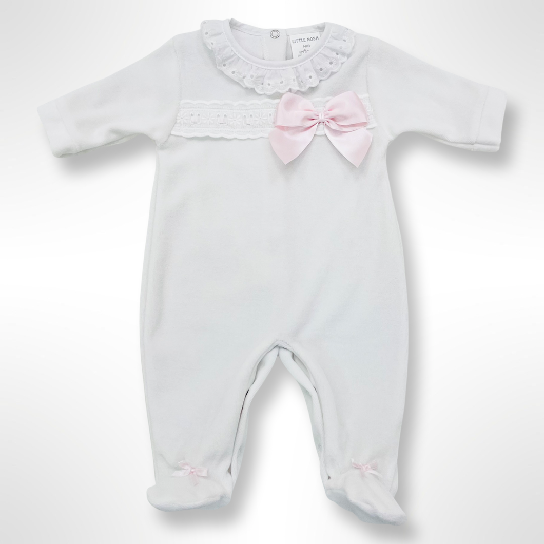 Poppy Romper - White/Pink