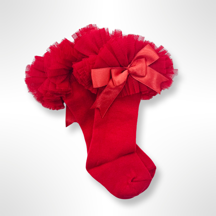 Knee High Tutu Socks - Red