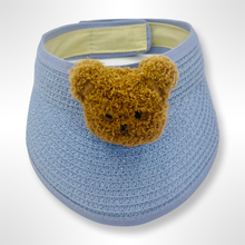 Load image into Gallery viewer, Straw Teddy Visor - Blue